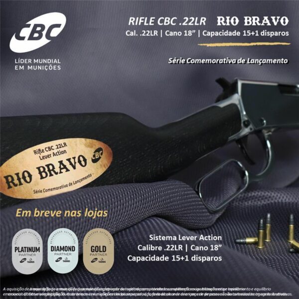 Rifle CBC Rio Bravo - Lever Action - 22 Lr 18'' (Edição Comemorativa) - Exclusiva
